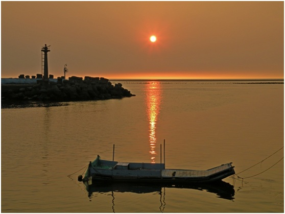 写真：竹塹八景-香山の夕焼け